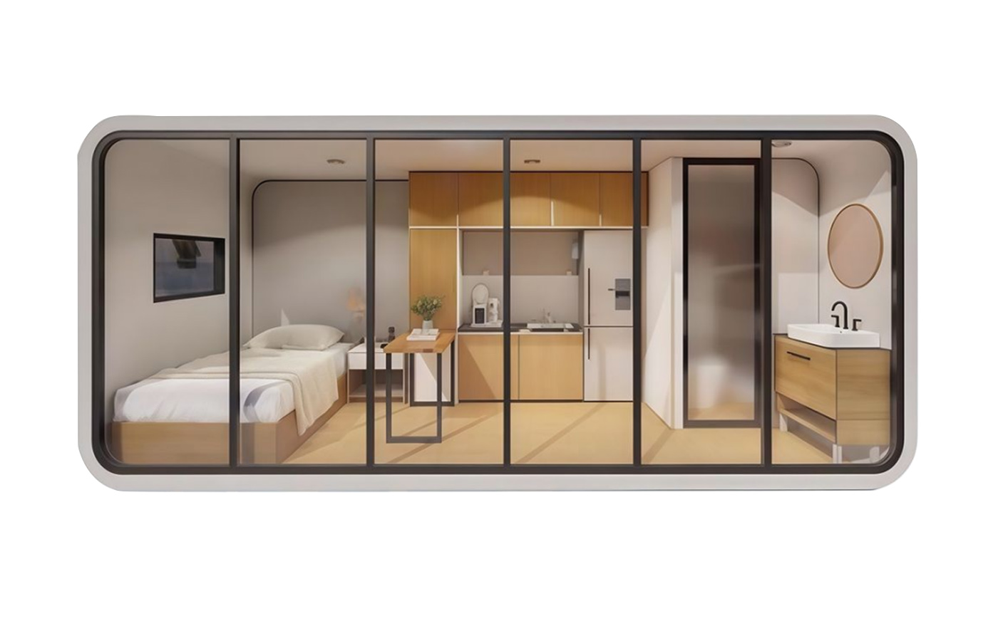 30 láb gyönyörű vakációs üdülőhelyi szálloda testreszabott tengerparti almakabinos konténerház